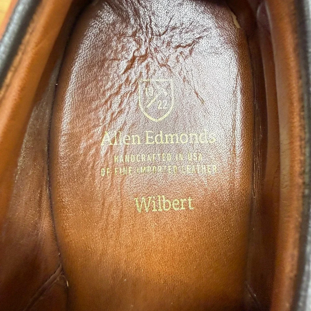 Allen Edmonds Wilbert Split Toe Oxfords Mens 10 D Brown Leather Business Casual